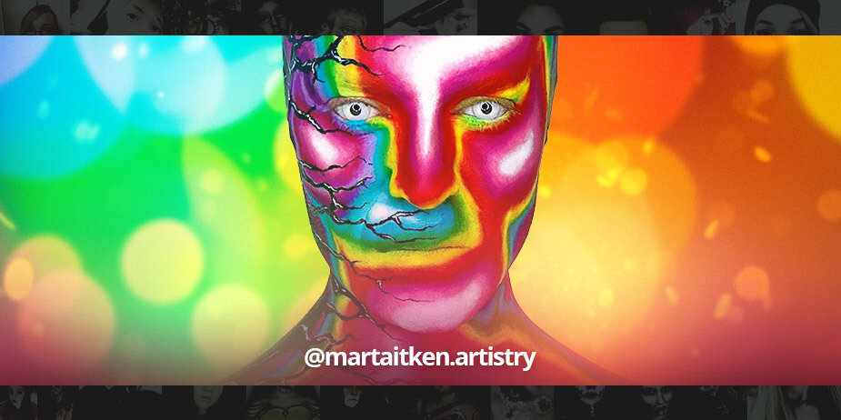 Idee per il trucco Pride con lenti a contatto colorate