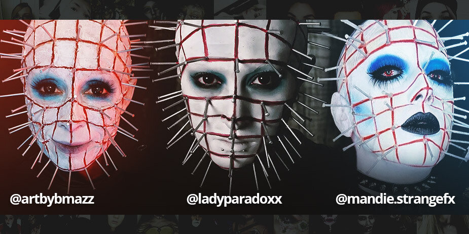 Costume de Pinhead avec Lentilles de contact Hellraiser