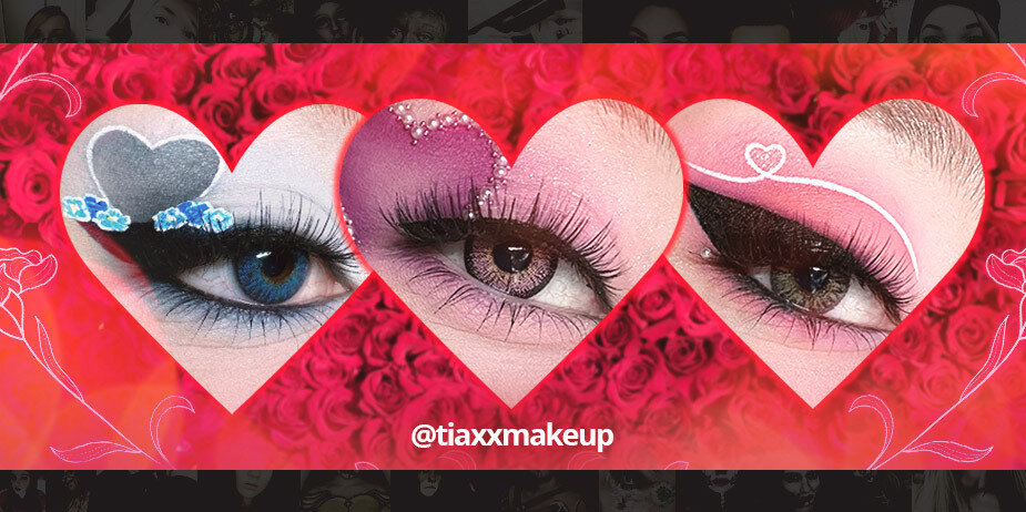 Idee per il trucco occhi di San Valentino con lenti a contatto colorate