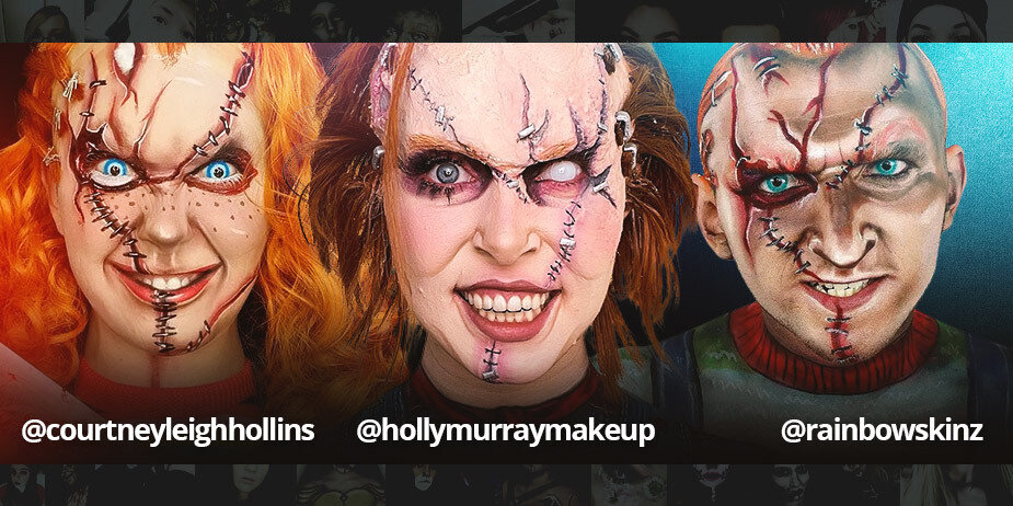 Child's Play Make-up-Bilder Mit Chucky-Kontaktlinsen