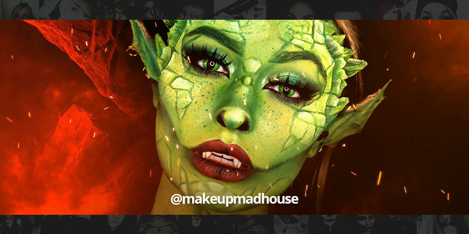 Lentes de Contacto de Color Efecto Dragón con Makeup Madhouse