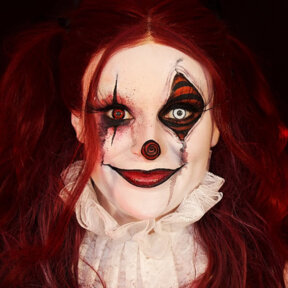 Red/Black Ninja Villain & White Lunar | @rubymediamakeup