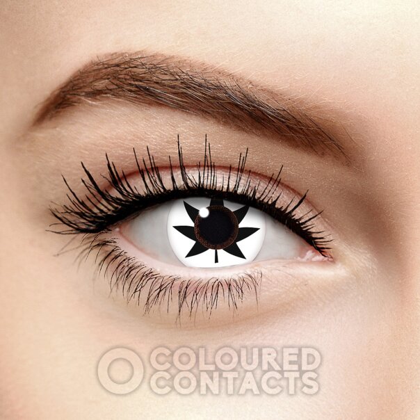 Lentilles de contact colorées Feuille de cannabis blanches | Lentilles de contact colorées 30 jours