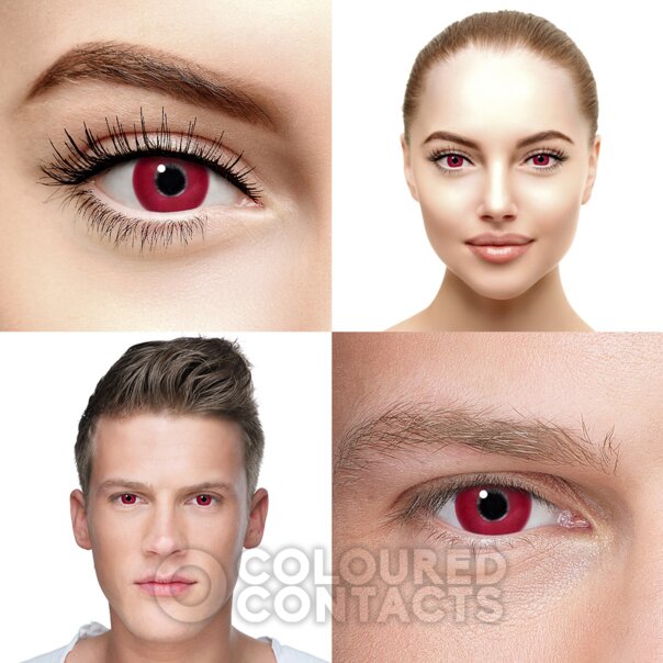 Red UV Prescription Coloured Contacts | Reusable Halloween Lenses