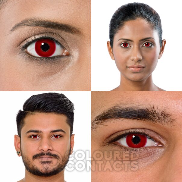 Red UV Prescription Coloured Contacts | Reusable Halloween Lenses