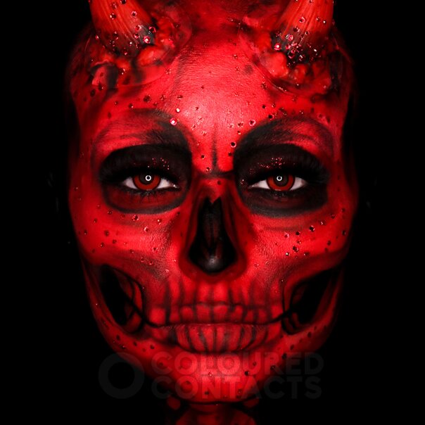 Red Voldemort 90 Day Colored Contacts, Halloween Costume Lenses