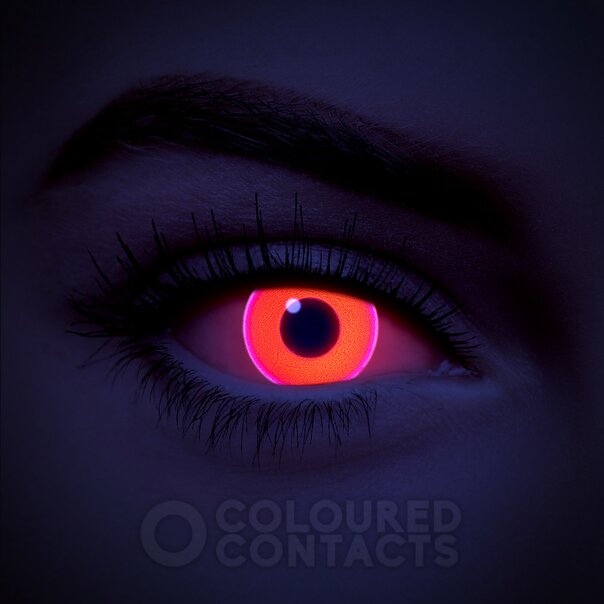 Lentes De Contacto De Color Rojo Uv I-Glow (Diarios) | Lentes De Contacto De Color Para Disfraces