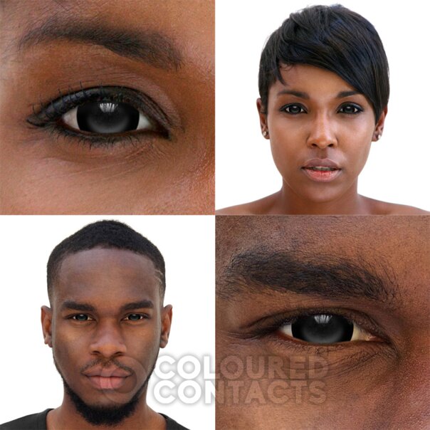 Black Mini Sclera Prescription Coloured Contact Lenses (30 Day) | Coloured Contacts