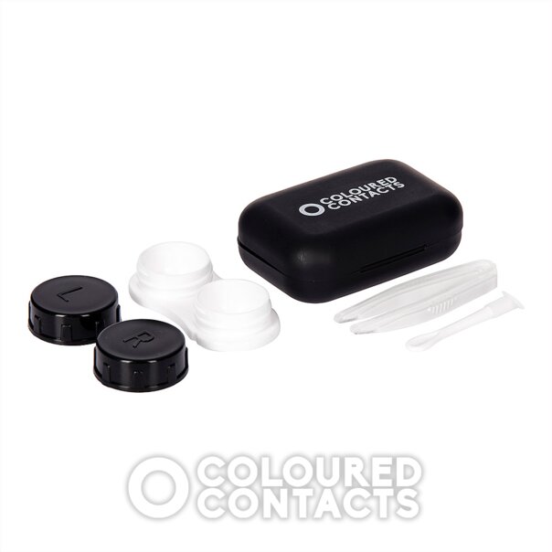 Coloured Contacts Travel Lens Case Kit Black | Lens Storage Cases