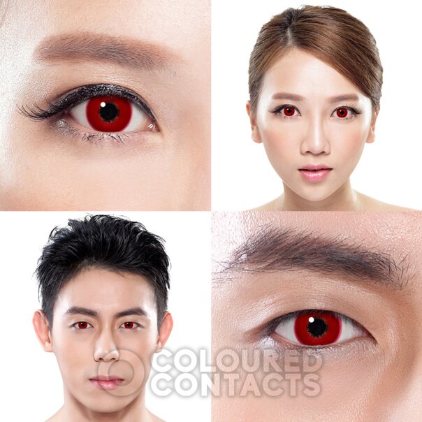 Red UV Prescription Coloured Contacts | Reusable Halloween Lenses