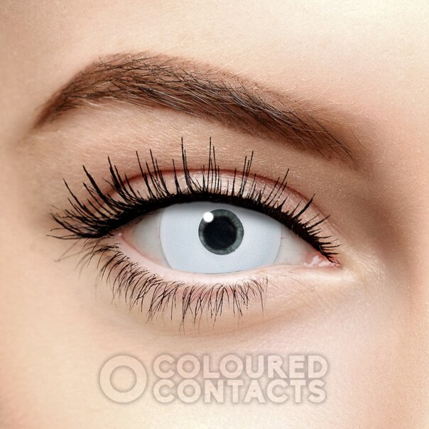 White Mini Sclera Prescription Coloured Contact Lenses (30 Day) | Coloured Contacts