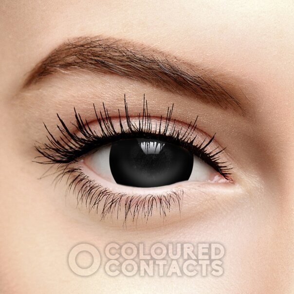Black Mini Sclera Prescription Coloured Contact Lenses (30 Day) | Coloured Contacts