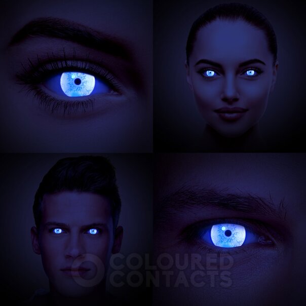 UV I-Glow Cosplay Blue Coloured Contact Lenses (Daily) | Coloured Contact Lenses