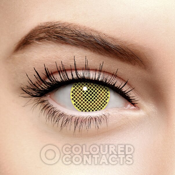 Lentilles de contact colorées en maille jaune (30 jours) | Lentilles de contact colorées