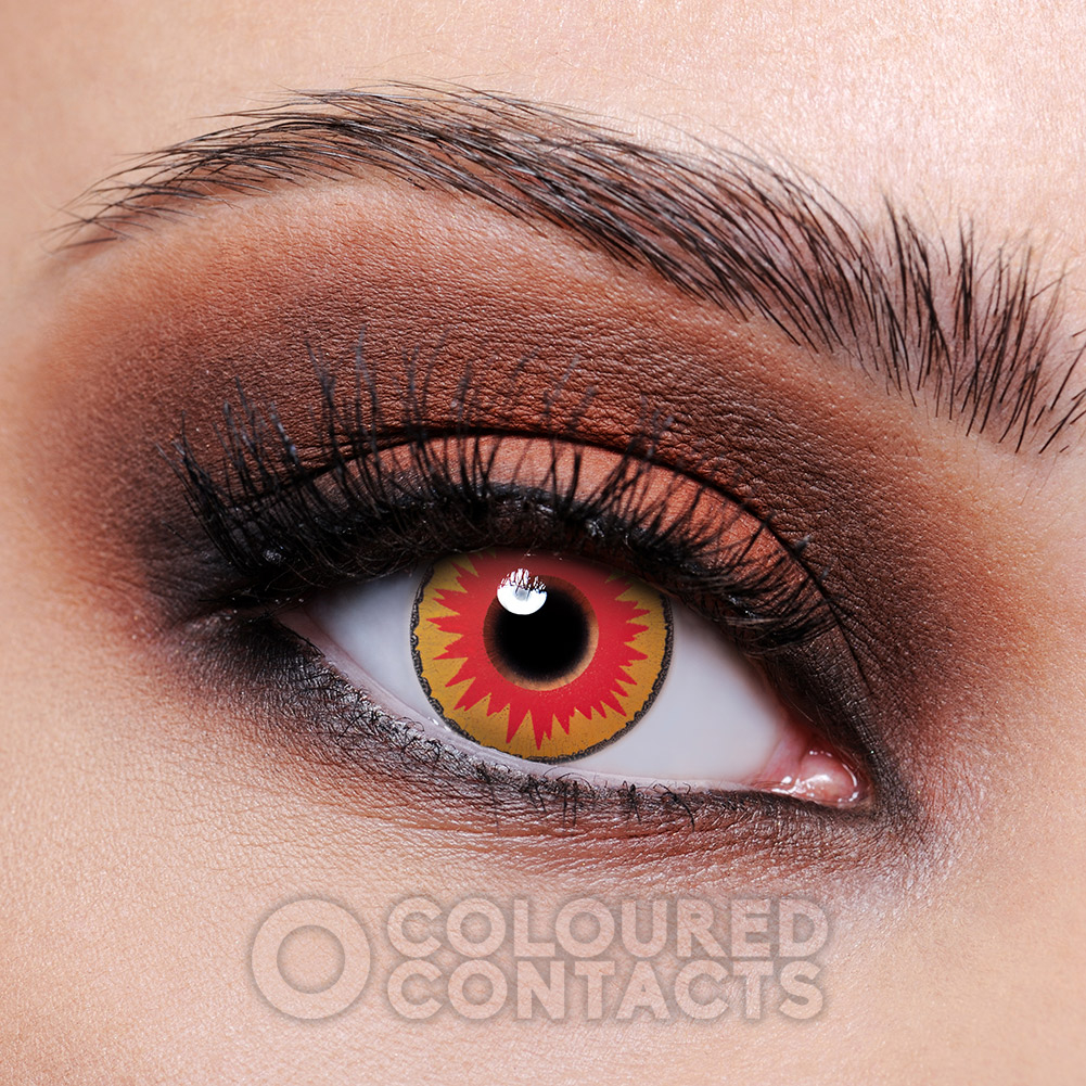 Red Vampire 30 Day Halloween Coloured Contact Lenses, Dracula Lens