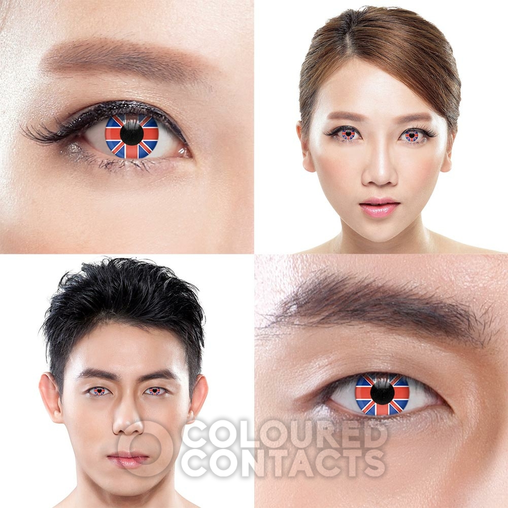 British Flag 90 Day Colored Contact Lenses, Union Jack Contacts